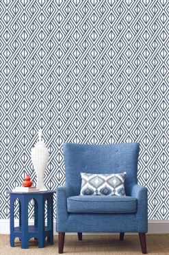 NextWall Diamond Geometric Peel & Stick Wallpaper - Blue