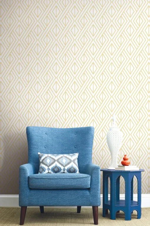 NextWall Diamond Geometric Peel & Stick Wallpaper - Gold