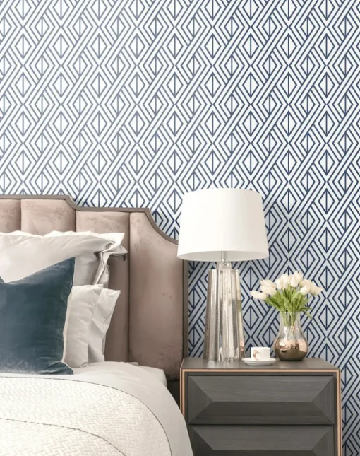 NextWall Diamond Geometric Peel & Stick Wallpaper - Blue