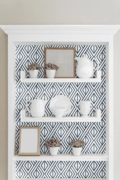 NextWall Diamond Geometric Peel & Stick Wallpaper - Blue