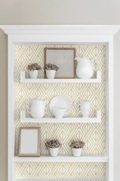 NextWall Diamond Geometric Peel & Stick Wallpaper - Gold