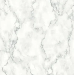 NextWall Faux Marble Peel & Stick Wallpaper - Silver