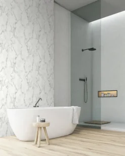 NextWall Faux Marble Peel & Stick Wallpaper - Silver