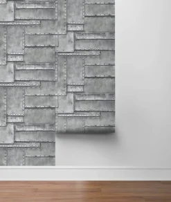 NextWall Fuselage Panel Peel & Stick Wallpaper - Gray