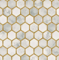NextWall Inlay Hexagon Peel & Stick Wallpaper - Gold