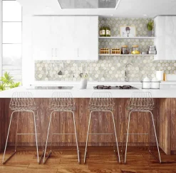 NextWall Inlay Hexagon Peel & Stick Wallpaper - Gold