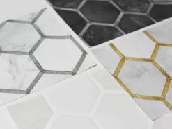NextWall Inlay Hexagon Peel & Stick Wallpaper - Gold