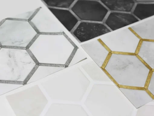 NextWall Inlay Hexagon Peel & Stick Wallpaper - Gold