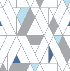 NextWall Kaleidoscope Peel & Stick Wallpaper - Blue & Gray
