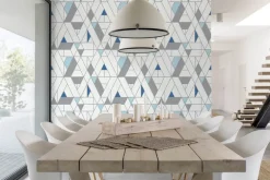 NextWall Kaleidoscope Peel & Stick Wallpaper - Blue & Gray