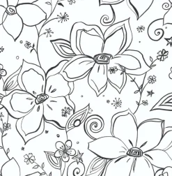 NextWall Linework Floral Peel & Stick Wallpaper - Black & White