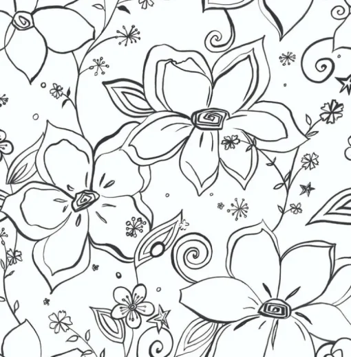 NextWall Linework Floral Peel & Stick Wallpaper - Black & White