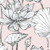 NextWall Lotus Floral Peel & Stick Wallpaper - Pink