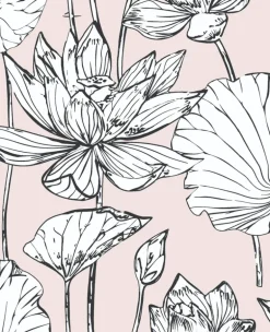 NextWall Lotus Floral Peel & Stick Wallpaper - Pink