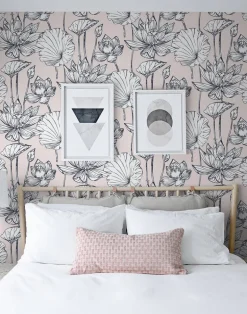 NextWall Lotus Floral Peel & Stick Wallpaper - Pink