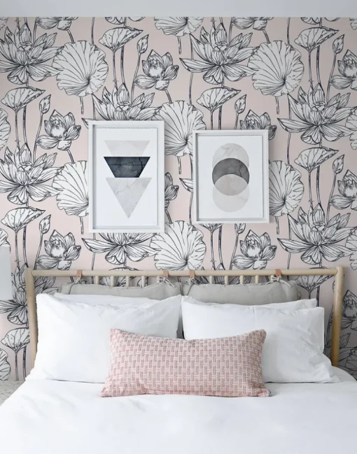 NextWall Lotus Floral Peel & Stick Wallpaper - Pink