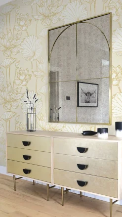 NextWall Lotus Floral Peel & Stick Wallpaper - Gold