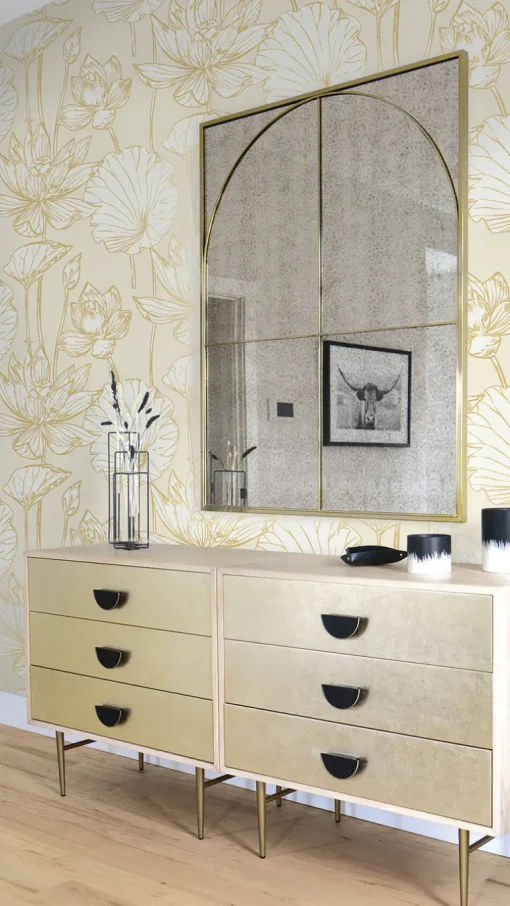 NextWall Lotus Floral Peel & Stick Wallpaper - Gold