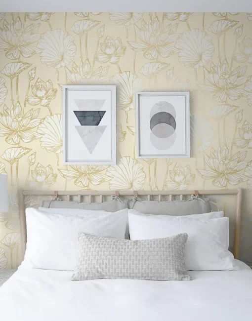 NextWall Lotus Floral Peel & Stick Wallpaper - Gold