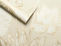 NextWall Lotus Floral Peel & Stick Wallpaper - Gold