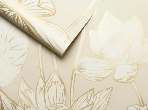 NextWall Lotus Floral Peel & Stick Wallpaper - Gold