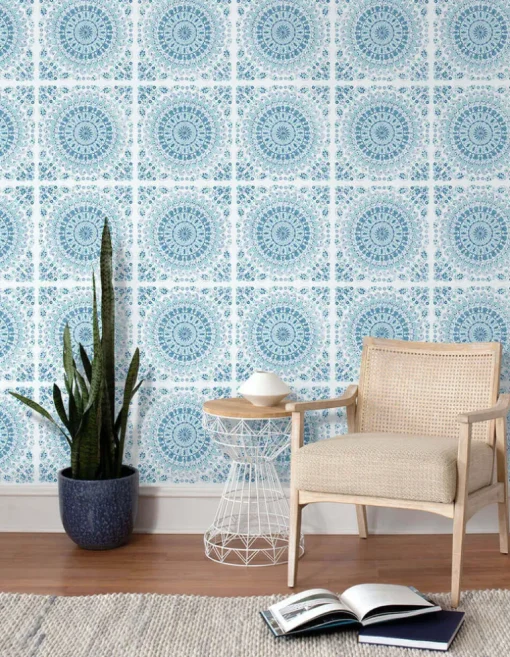 NextWall Mandala Peel & Stick Wallpaper - Blue
