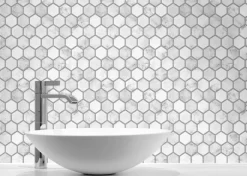 NextWall Marble Hexagon Peel & Stick Wallpaper - Light Grey