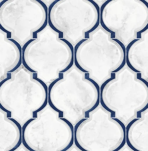 NextWall Marbled Ogee Peel & Stick Wallpaper - Blue