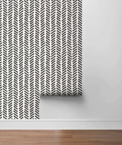 NextWall Mod Chevron Peel & Stick Wallpaper - Black & White