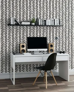 NextWall Mod Chevron Peel & Stick Wallpaper - Black & White