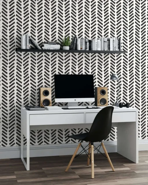NextWall Mod Chevron Peel & Stick Wallpaper - Black & White