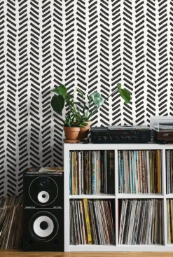 NextWall Mod Chevron Peel & Stick Wallpaper - Black & White
