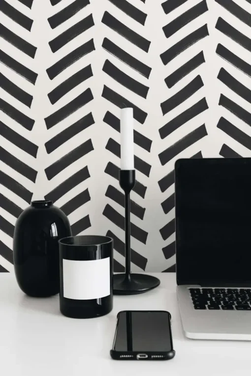 NextWall Mod Chevron Peel & Stick Wallpaper - Black & White