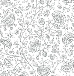 NextWall Paisley Trail Peel & Stick Wallpaper - Gray