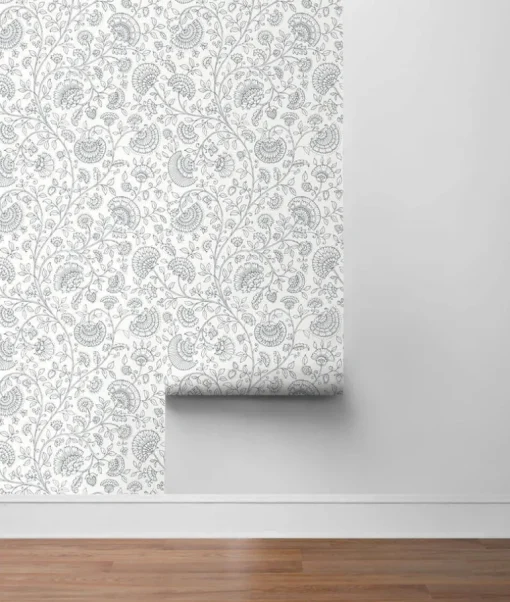 NextWall Paisley Trail Peel & Stick Wallpaper - Gray