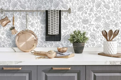 NextWall Paisley Trail Peel & Stick Wallpaper - Gray