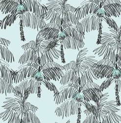 NextWall Palm Beach Peel & Stick Wallpaper - Black & Blue