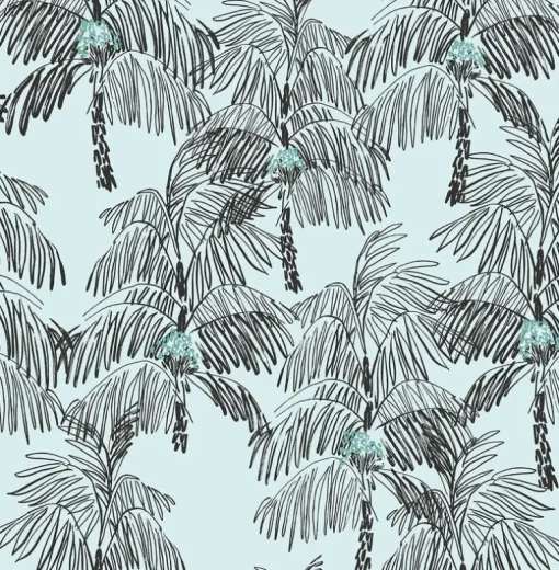 NextWall Palm Beach Peel & Stick Wallpaper - Black & Blue