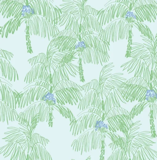 NextWall Palm Beach Peel & Stick Wallpaper - Teal Blue