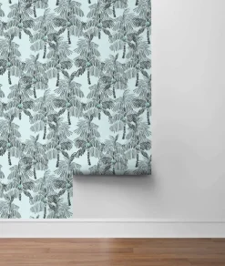 NextWall Palm Beach Peel & Stick Wallpaper - Black & Blue