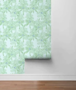 NextWall Palm Beach Peel & Stick Wallpaper - Teal Blue