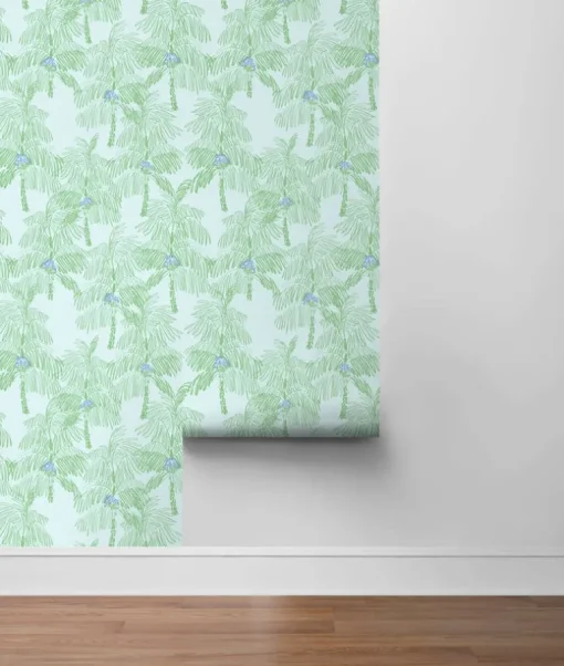 NextWall Palm Beach Peel & Stick Wallpaper - Teal Blue