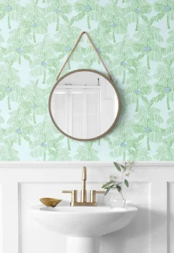NextWall Palm Beach Peel & Stick Wallpaper - Teal Blue