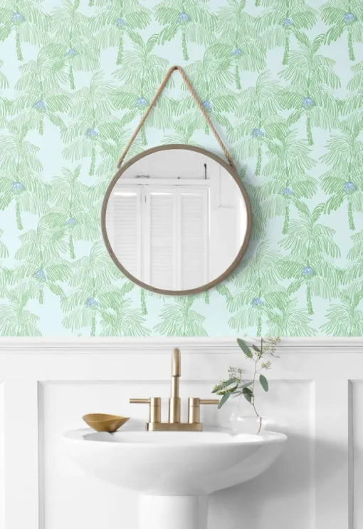 NextWall Palm Beach Peel & Stick Wallpaper - Teal Blue