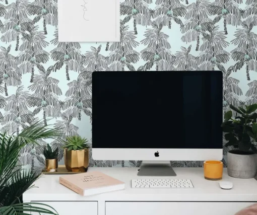 NextWall Palm Beach Peel & Stick Wallpaper - Black & Blue