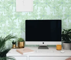 NextWall Palm Beach Peel & Stick Wallpaper - Teal Blue