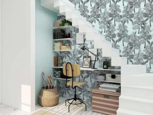 NextWall Palm Beach Peel & Stick Wallpaper - Black & Blue