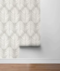 NextWall Palm Silhouette Peel & Stick Wallpaper - Gray