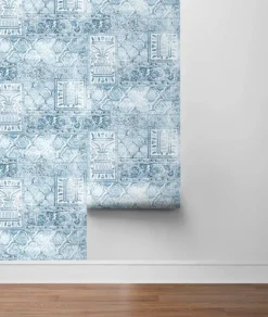 NextWall Patchwork Peel & Stick Wallpaper - Blue