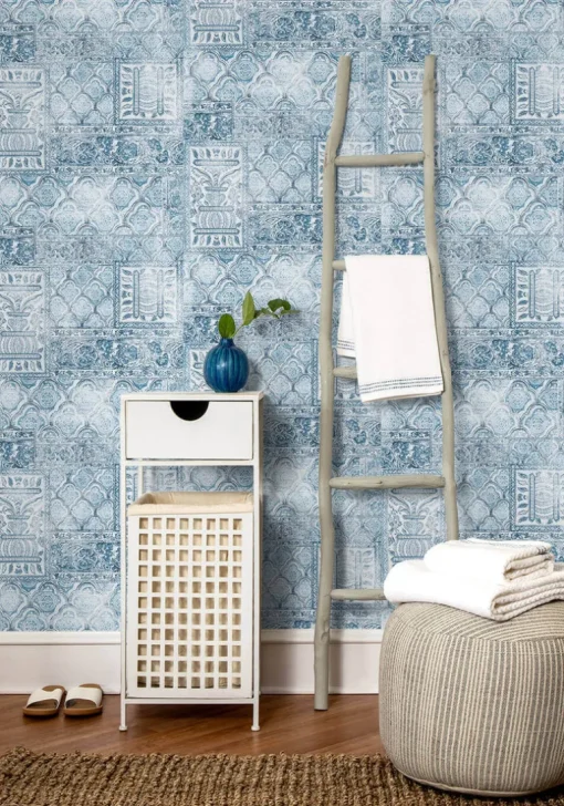 NextWall Patchwork Peel & Stick Wallpaper - Blue